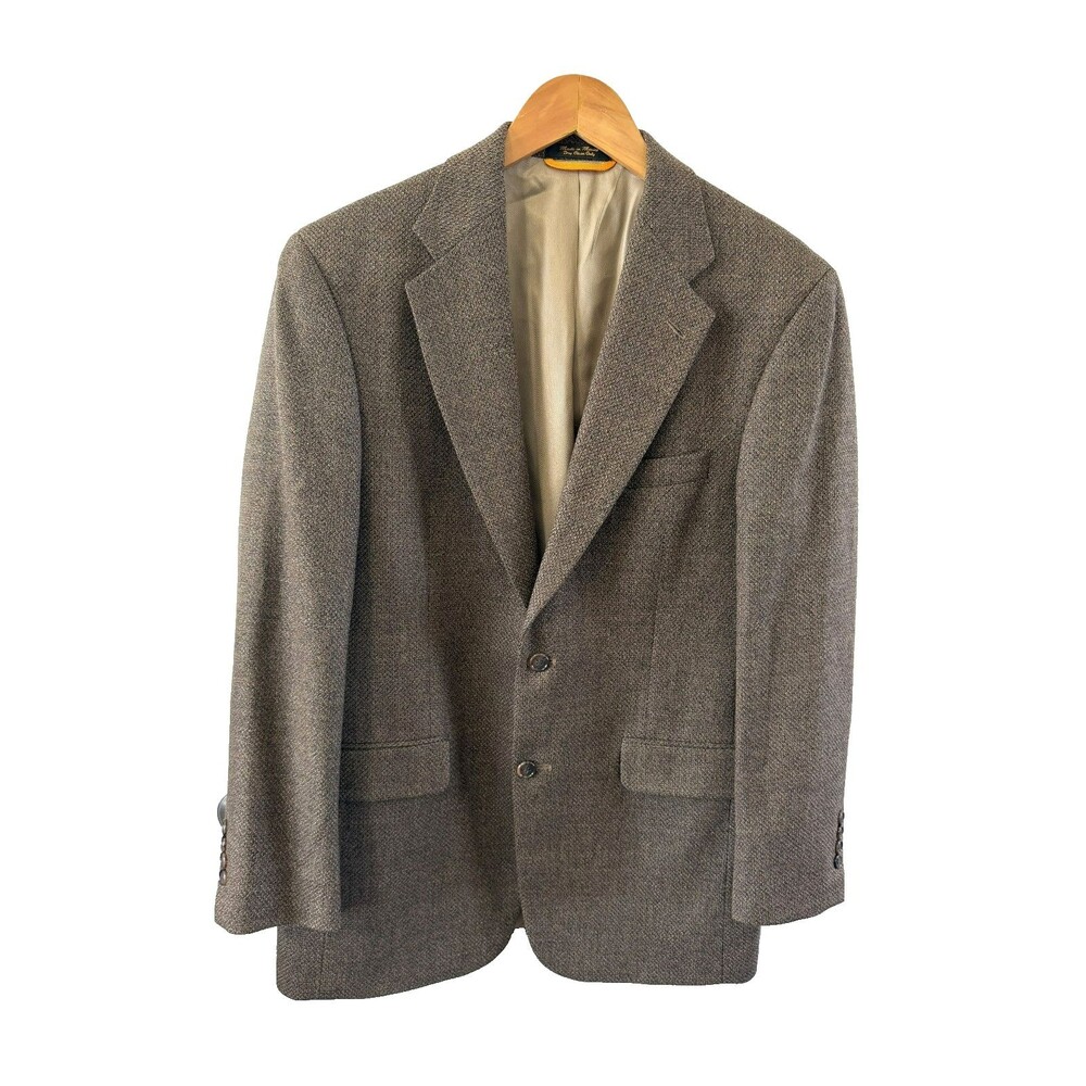 Vintage Bill Blass Lord & Taylor Sport Coat Blazer 38R Brown Mens Wool